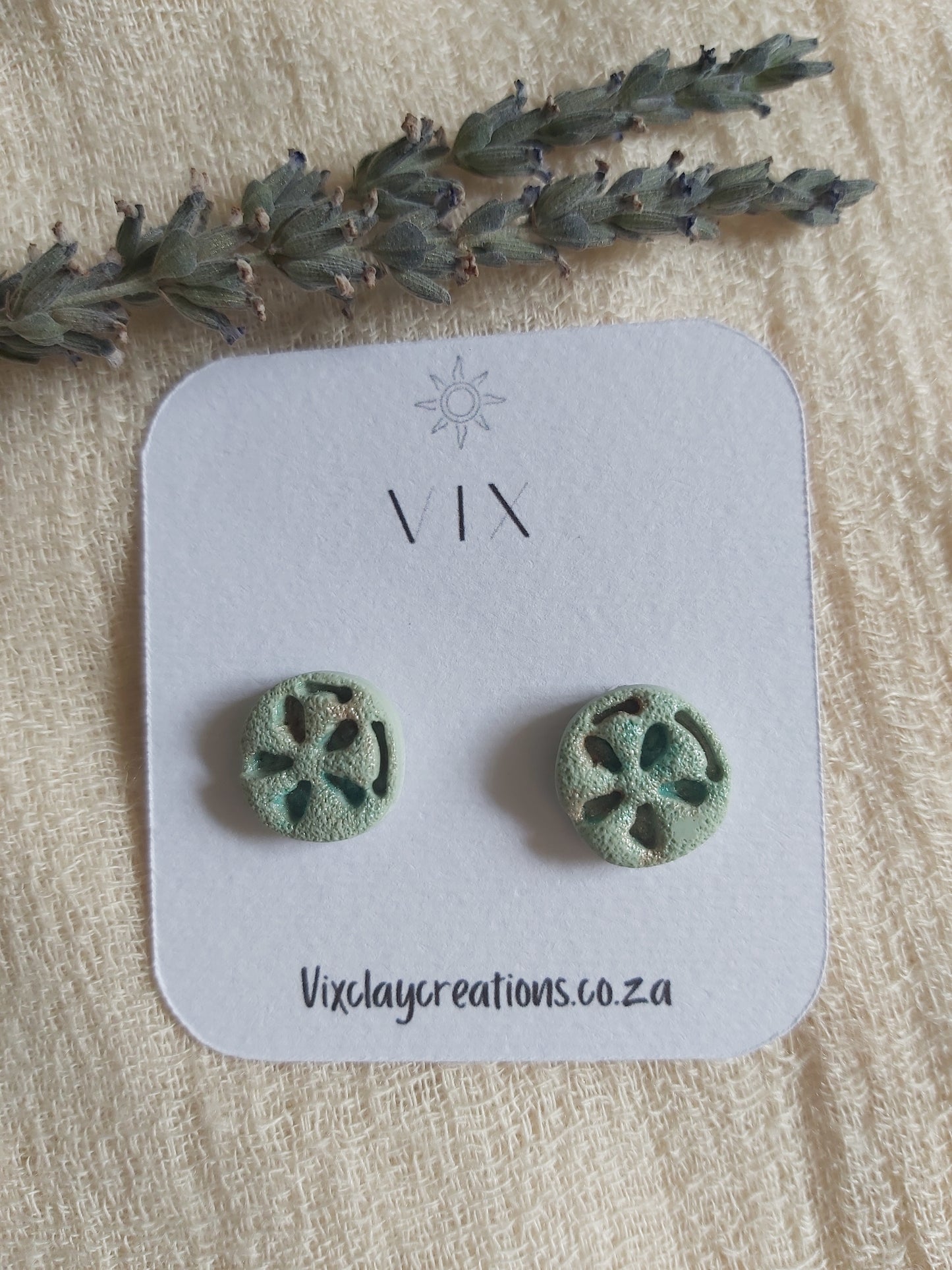 Handmade Polymer Clay Sage Green Sand Dollar