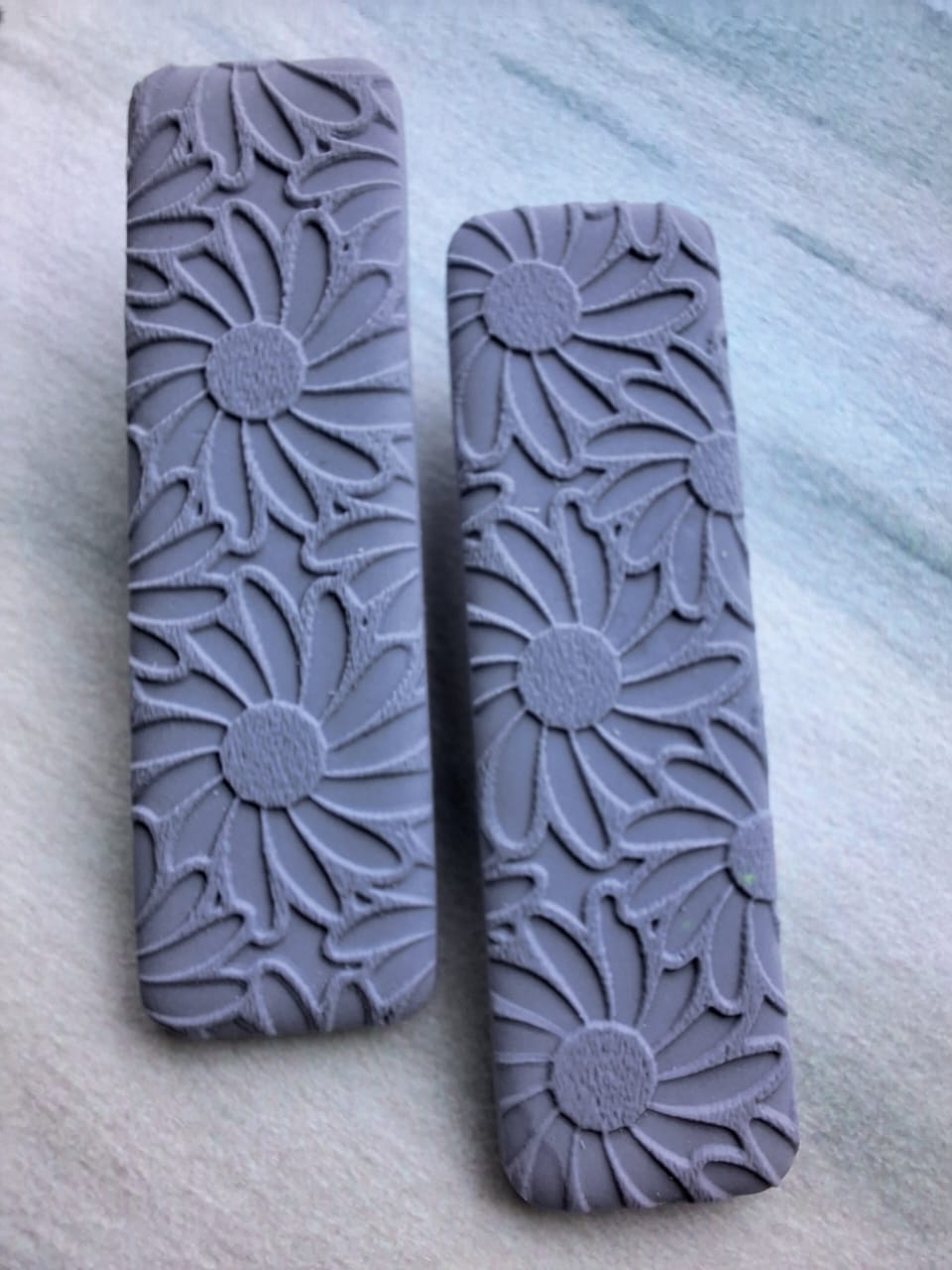 Handmade Polymer Clay Flower Pattern Hairclip - set of two