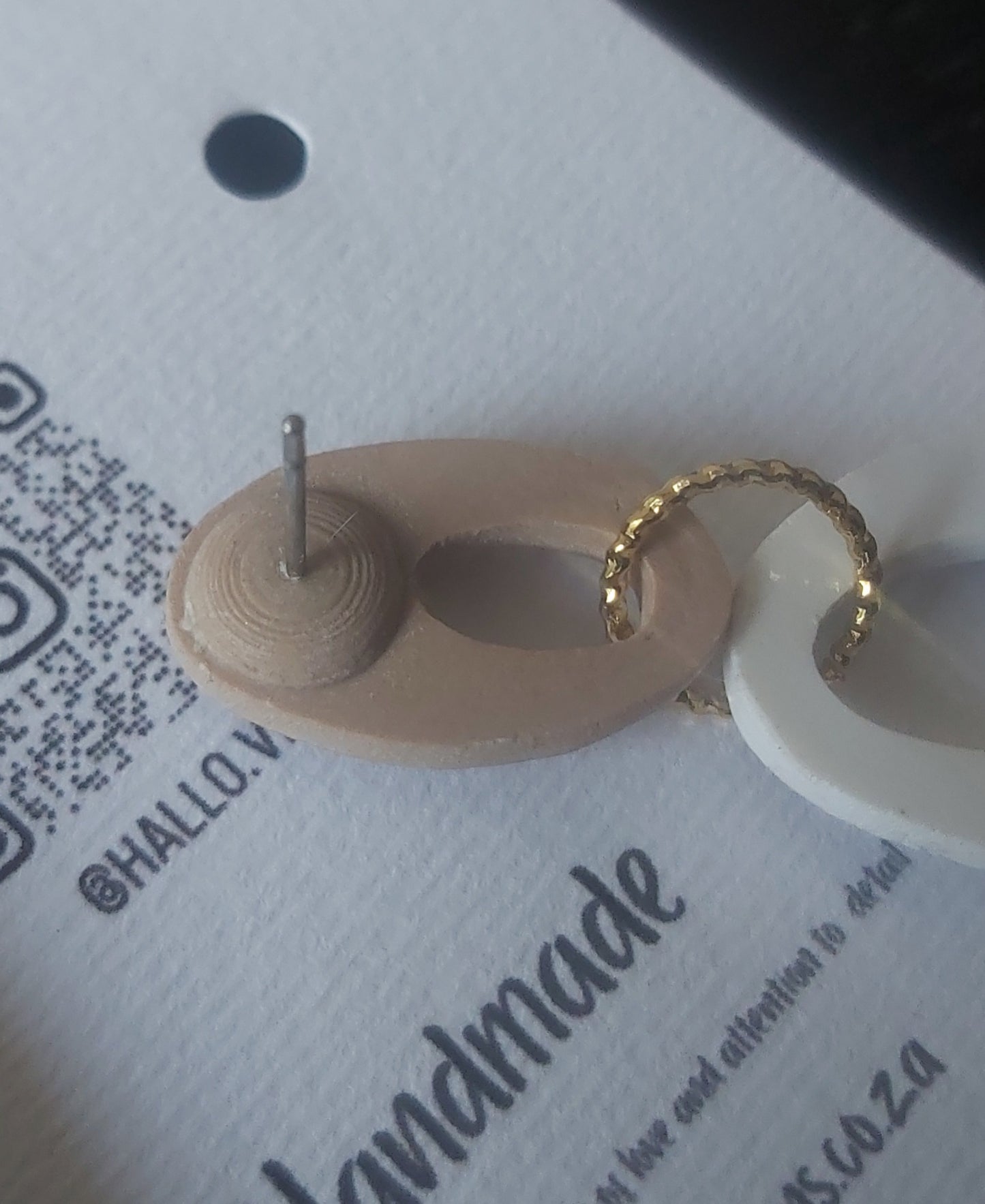 Handmade Polymer Clay Earring - Light Blue Whimsical Design 01