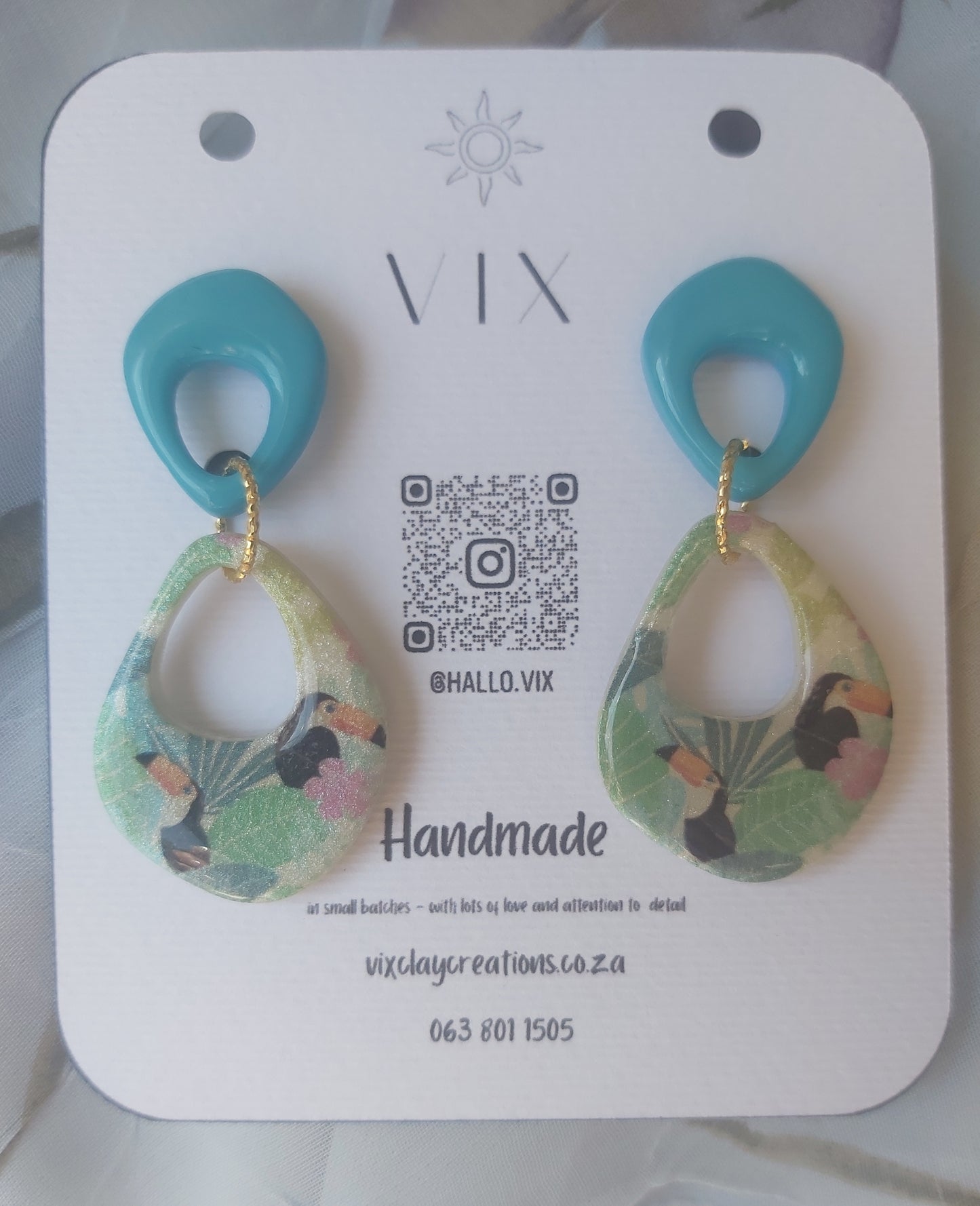 Handmade Polymer Clay Earring - Toucan Design 03