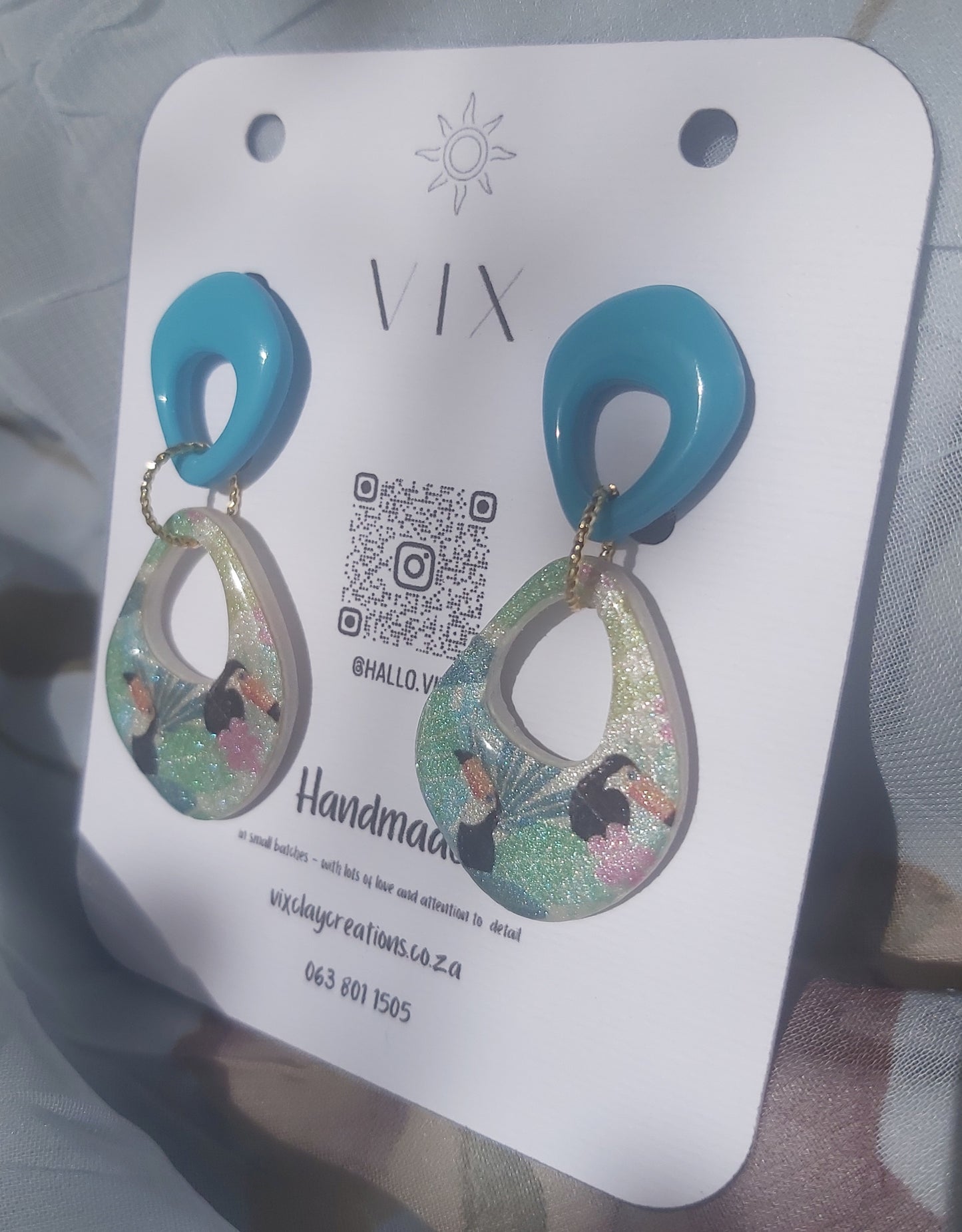 Handmade Polymer Clay Earring - Toucan Design 03
