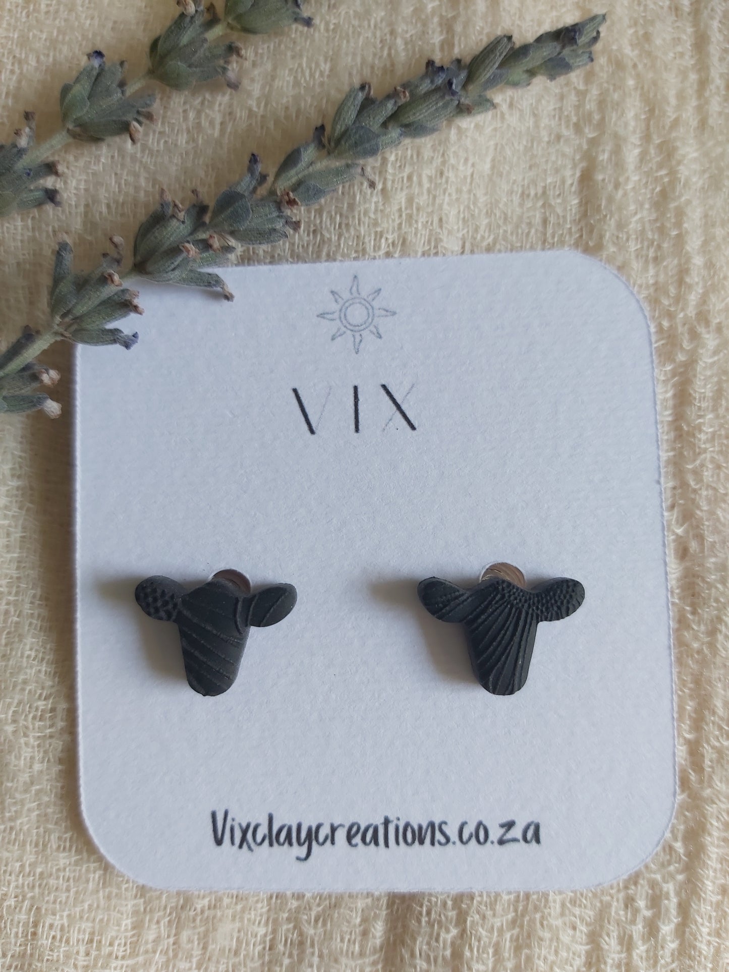 Handmade Polymer Clay Patterned Mini Moo