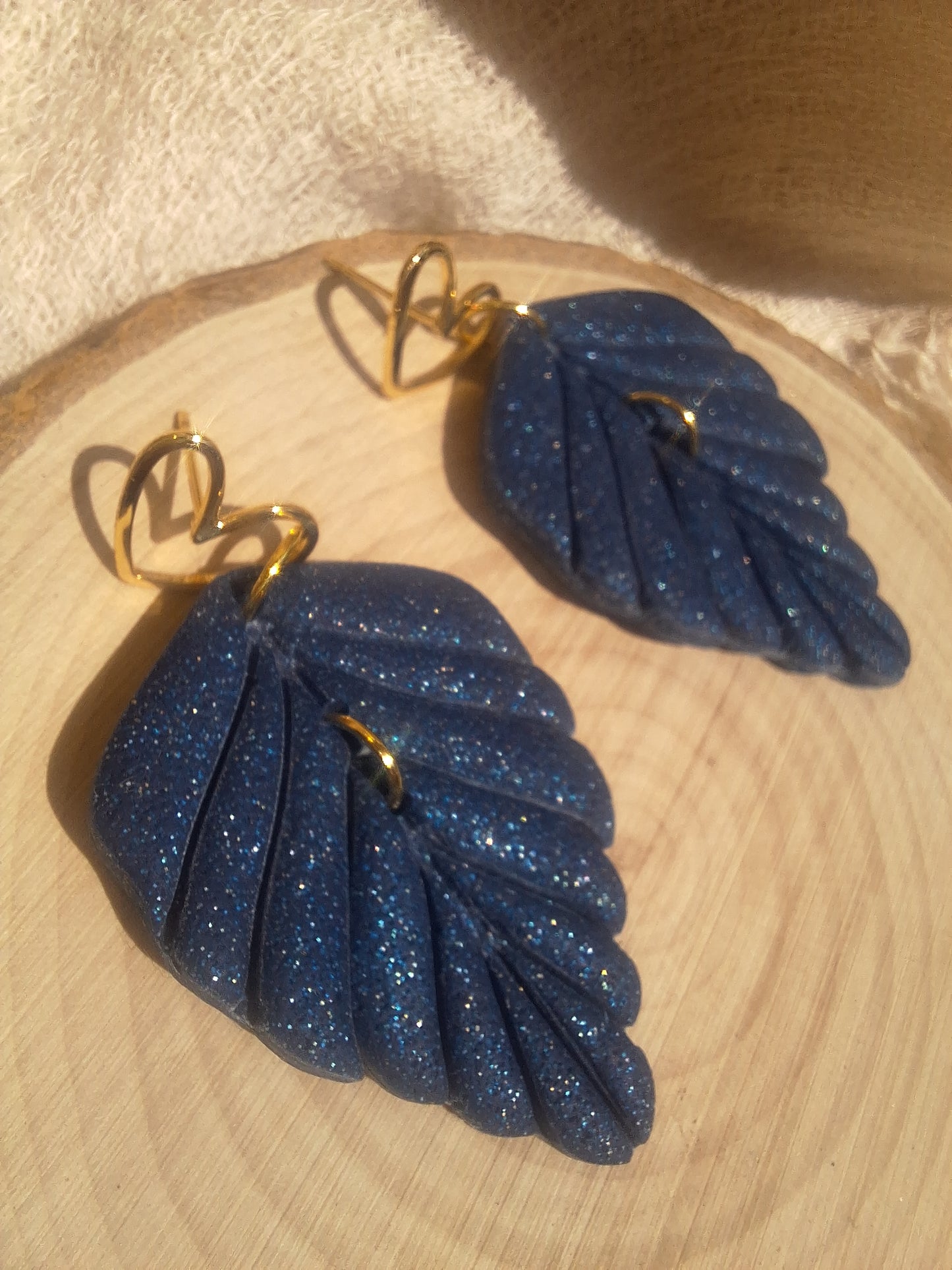 Handmade Polymer Clay Midnight Blue Earrings