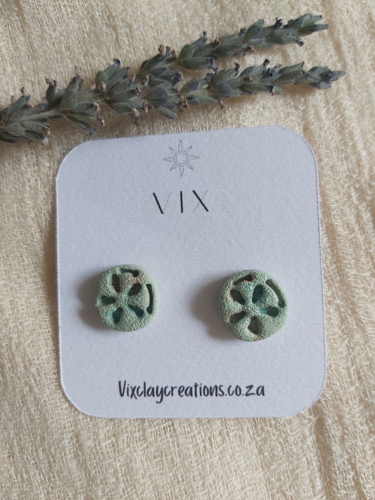Handmade Polymer Clay Sage Green Sand Dollar