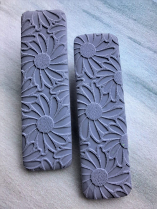 Handmade Polymer Clay Flower Pattern Hairclip - set of two